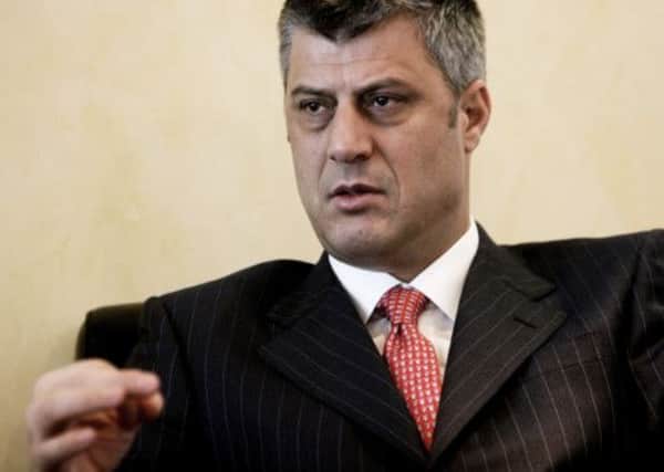 Kosovo prime minister Hashim Thaci, who held talks with his Serbian counterpart Ivica Dacic. Picture: AFP