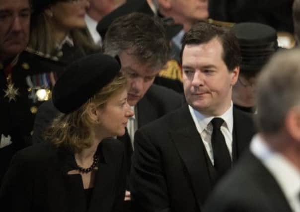 Chancellor George Osborne attends Baroness Thatcher's funeral last Wednesday. Picture: Getty