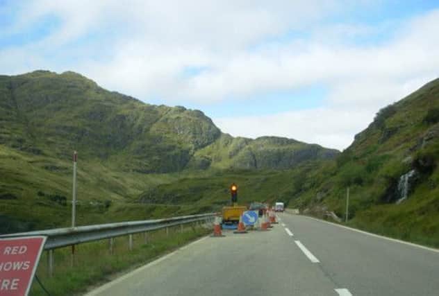 Roadworks at the Rest and Be Thankful following a landslide in 2009. Picture: Gordon Elliott/CC
