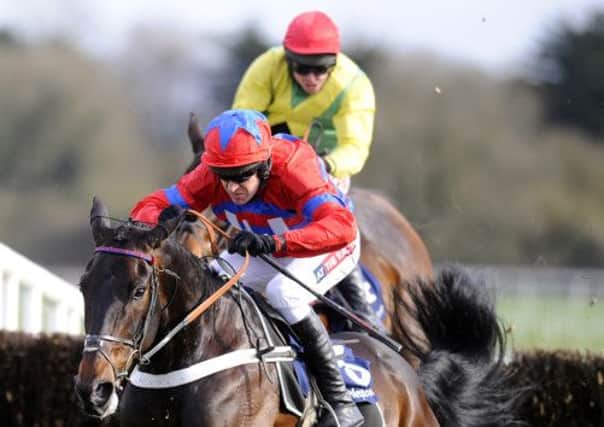 Sprinter Sacre and Barry Geraghty clear the last at Punchestown. Picture: Getty