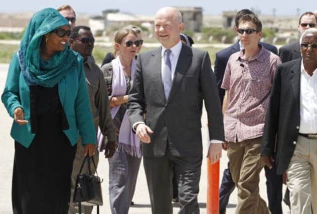 Foreign Secretary William Hague made an unannounced visit to Somalia. Picture: Reuters