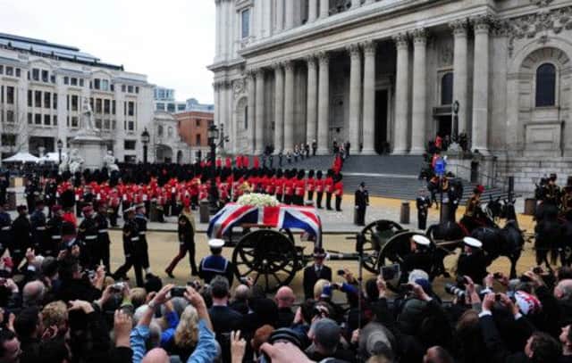 The funeral of former Prime Minister Margaret Thatcher took place at St Pauls Cathedral. Picture: Ian Rutherford