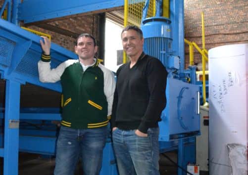 Highlander founders Stephen Duffy and Brian Bingham with the Reel Splitter. Picture: Contributed