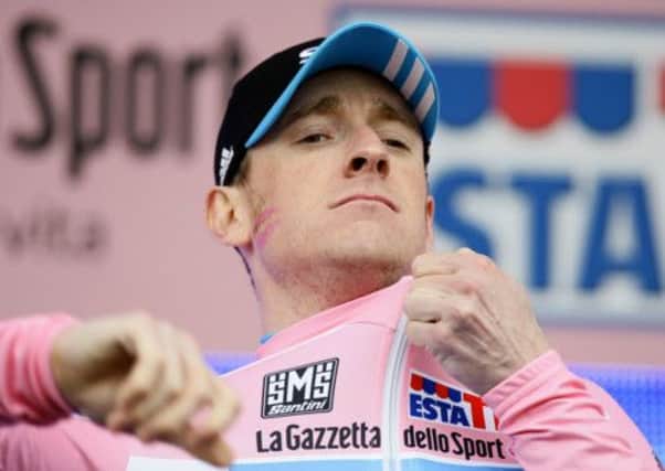 Britain's Bradley Wiggins wearing the pink leader's jersey on the Giro d'Italia in 2010. Picture: Getty