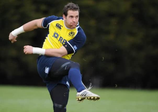 Rory Lamont training prior to a Scotland match in January 2012. Picture: Ian Rutherford