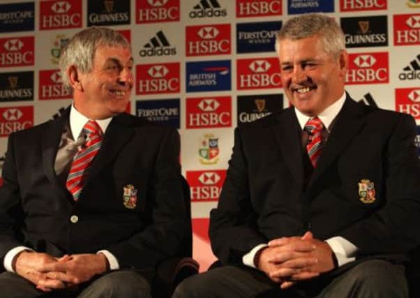Lions coach Warren Gatland, alongside 2009 coach Sir Ian McGeechan. Picture: Getty