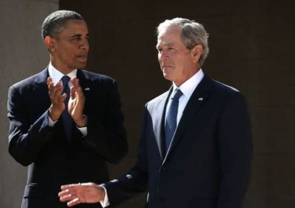 U.S. President Barack Obama and former President George W. Bush. Picture: Getty