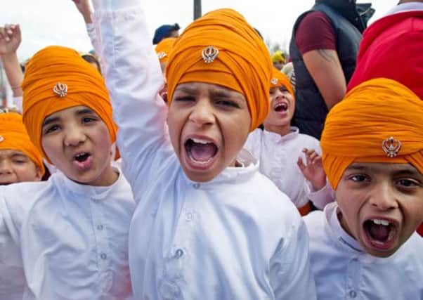 Sikhs youngsters at the opening. Picture: Wattie Cheung