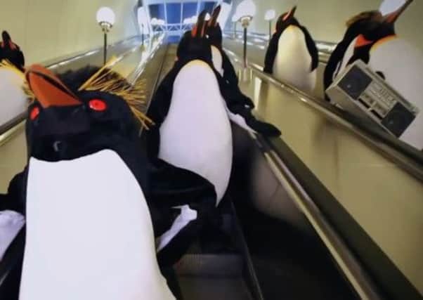 Penguins invading the Moscow metro, all for the worthy cause of selling Irn Bru. Picture: Complimentary