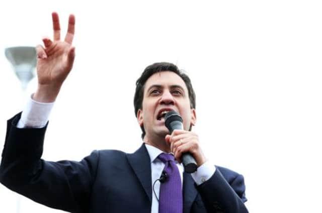 Labour leader Ed Miliband giving a speech in Chorley. Picture: PA