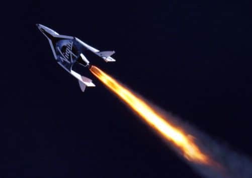 SpaceShipTwo's engines fire up. Getty Images