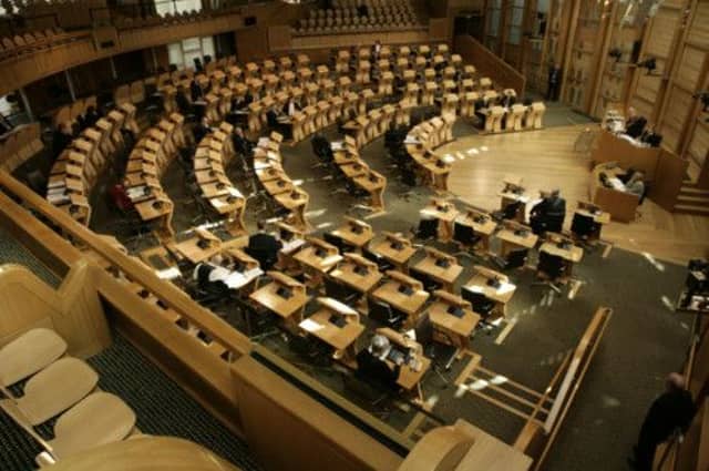 The debating chamber at the Scottish Parliament in Holyrood yesterday. Picture: Toby Williams