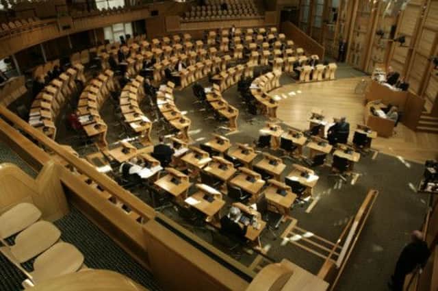 The debating chamber at the Scottish Parliament in Holyrood yesterday. Picture: Toby Williams