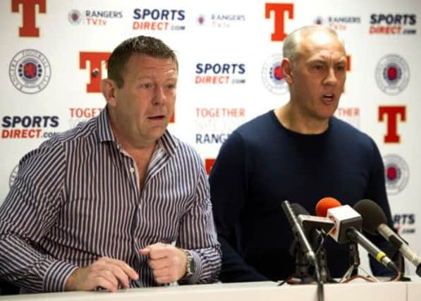 Goram and Hateley both look astonished by one of the questions during yesterdays press conference. Picture: SNS
