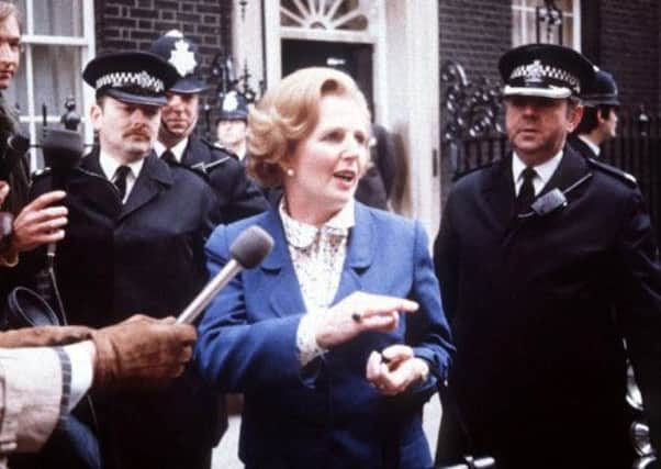 Margaret Thatcher in Downing Street after winning the 1979 election. Picture: PA
