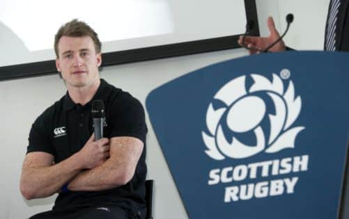 Stuart Hogg speaks to the media on Tuesday after his inclusion in the Lions touring party. Picture: SNS