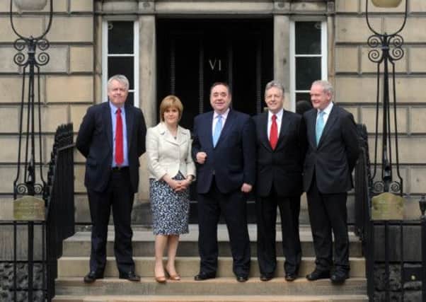 Welsh FM Carwyn Jones (left) meeting with Alex Salmond and Nicola Sturgeon in 2011. Picture: Jane Barlow