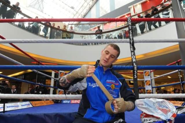 Ricky Burns held an open training session at Glasgow's St Enoch centre ahead of his world title defence against Jose Gonzalez. Picture: Robert Perry