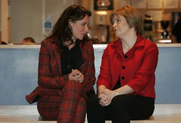 Danish Actress Sidse Knudsen meets Nicola Sturgeon. Picture: Toby Williams