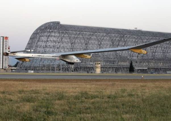 The Solar Impulse takes off in California. Picture: AP