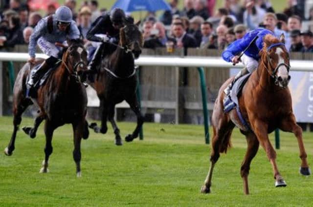 Kevin Manning riding Dawn Approach wins The Qipco 2000 Guineas Stakes at Newmarket. Picture: Getty