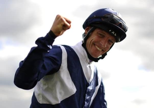 Richard Hughes shows his delight after his first British Classic win in the Qipco 1,000 Guineas. Picture: Alan Crowhurst/Getty