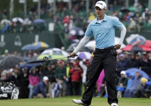 Derek Ernst, beaten by Scotlands Graeme Robertson in last years Palmer Cup, secures his victory at Quail Hollow. Picture: AP
