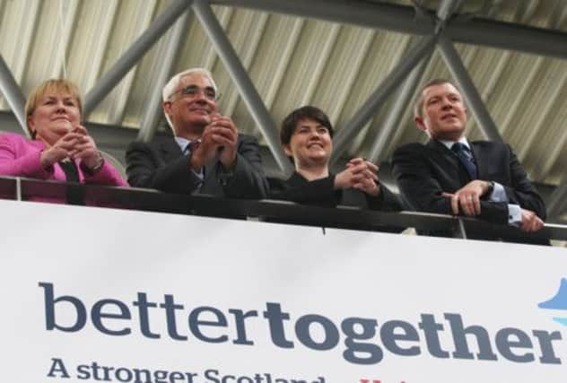 Johann Lamont, Alistair Darling, Ruth Davidson and Willie Rennie. Picture: PA