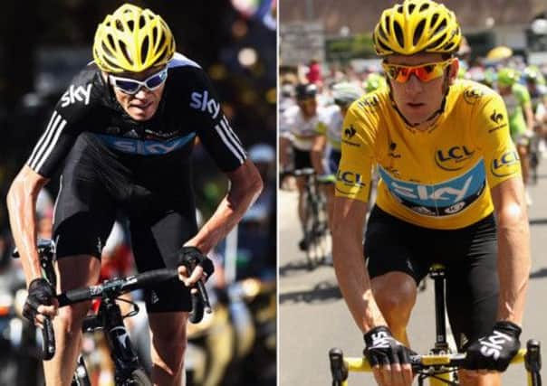 Chris Froome (l) will lead Team Sky's Tour de France campaign ahead of 2012 winner Sir Bradley Wiggins (r). Picture: Getty