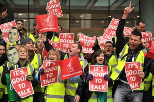 Trade union Unite was formed by a merger of two groups. Picture: Getty