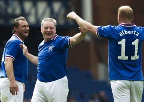 Ally McCoist after scoring his second goal. Picture: SNS
