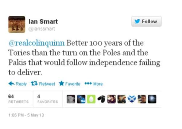 Mr Smart's tweet. Picture: twitter/@ianssmart