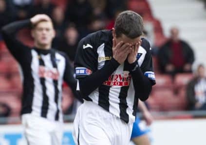 Dunfermline's Craig Dargo suffers the anguish of Saturday's 21 defeat by Airdrie United. Picture: SNS