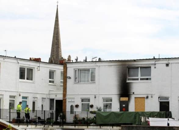 The flat  in Scott Court where the fire occurred. Picture: Milligan/PA Wire