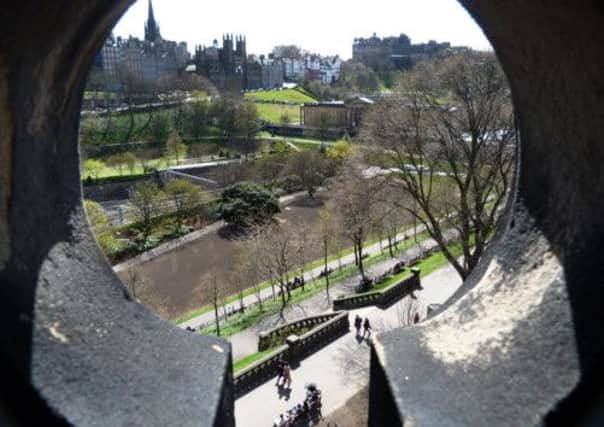 Princes Street Gardens and Edinburgh Castle. Picture: Walter McGillivray