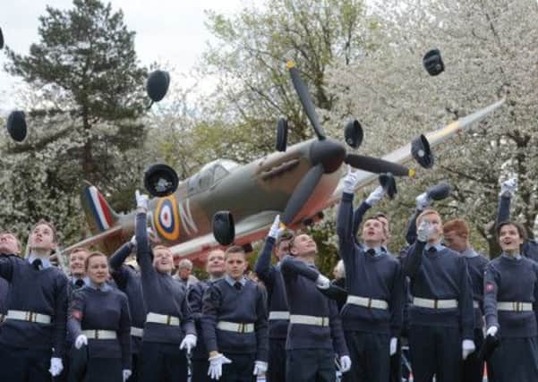 The Grangemouth Spifire Memorial Trust unveiled a full size replica of a  MK1 Supermarine Spitfire. Picture: Neil Hanna
