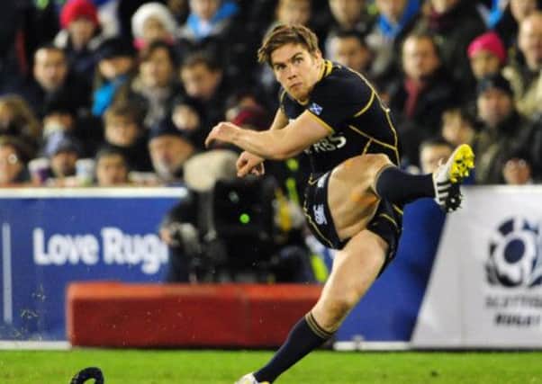 Tom Heathcote came on a substitute in the autumn Test loss to Tonga at Pittodrie and missed his only kick at goal. Picture: Ian Rutherford