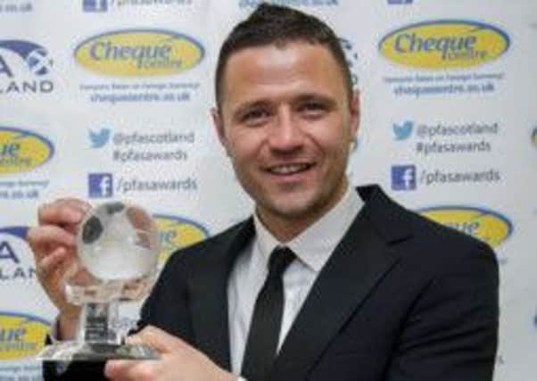 Michael Higdon picked up the PFA Scotland Player of the Year award. Picture: SNS