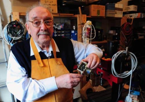 Ultrasound inventorTom Brown pictured in his workshop at his home in Kinghorn, Fife. Picture: Ian Rutherford