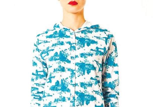 The £25 Topshop Toile de Jour onesie features London landmarks including London Bridge and the Gherkin. Picture: Contributed