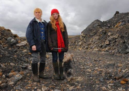 Campaigner Margaret Thompson from Glespin with her daughter Mhairead at Glentaggart mine. PIcture: Robert Perry