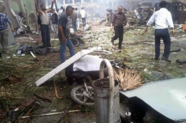 Twin car bombs caused death and destruction in the Turkish border town of Reyhanli at the weekend. Picture: AP