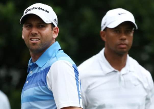 Sergio Garcia and Tiger Woods fell out during the third round of the Players' Championship at Sawgrass . Picture: Getty