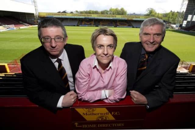 Motherwell chief exec Leeann Dempster is joined by newly appointed board members Graham Barnstaple and Brian McCafferty. Picture: SNS