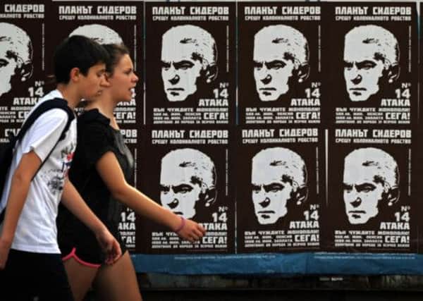 Posters for Ataka in downtown Sofia. Picture: AFP/ Getty