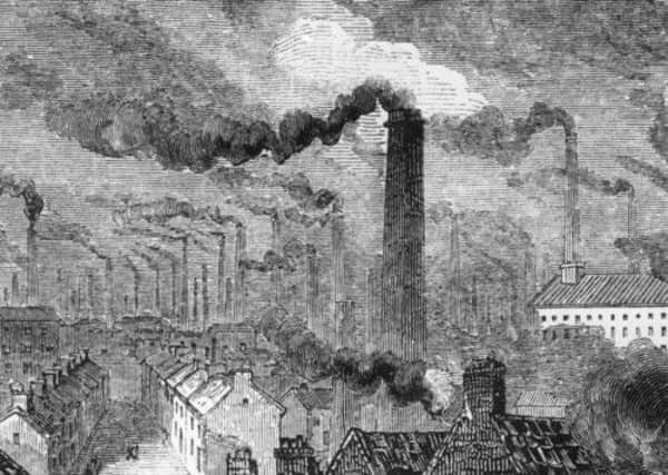 Manchester in the Industrial Revolution, circa 1865. Picture: Getty
