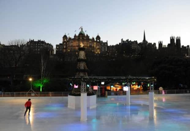 Edinburgh's Christmas ice rink. Plans are afoot to send the rink to George Street. Picture: TSPL