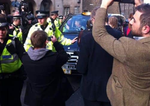 A taxi refuses Farage's fare. Picture: Euan McColm