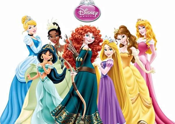 Merida with other Disney princesses. Picture: Contributed