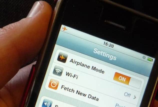 iPhone users can generally use their devices if 'airplane mode' is activated. Picture: Complimentary